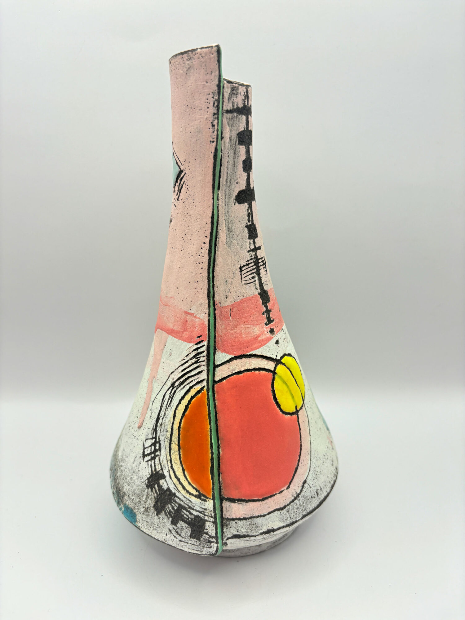 Pink vessel with orange