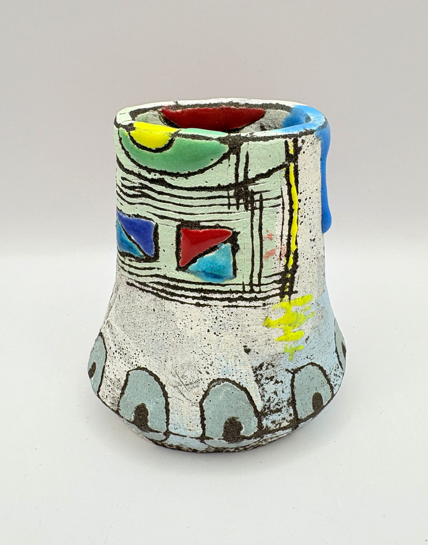Small white vessel with blue rectangle - Image 4