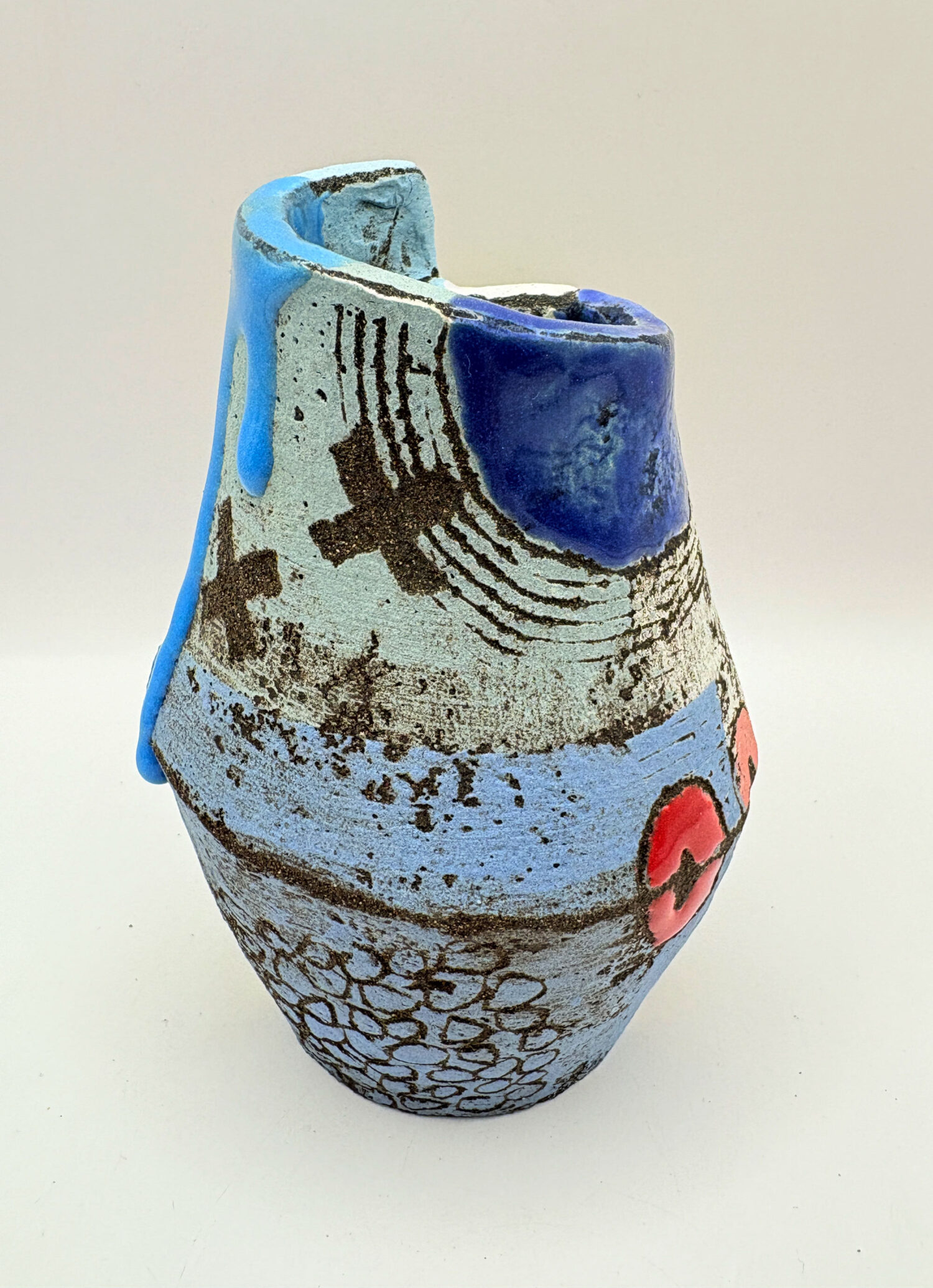 Small altered vessel with yellow sun - Image 4